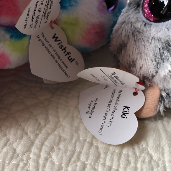 TY BEANIE BOOS Wishful Unicorn Kiki Cat BNWT - Picture 4 of 4